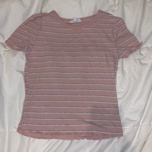 pink stripped t shirt